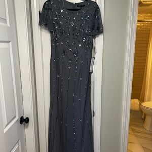 Papell Charcoal Embellished Maxi Dress